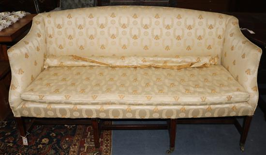 A late Georgian upholstered settee, L.168cm